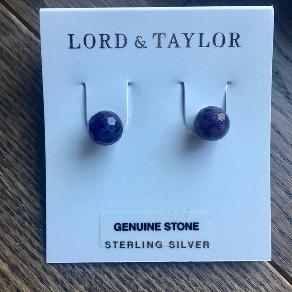 💜 NIB Lord & Taylor Sterling Silver Earrings - Picture 2 of 7